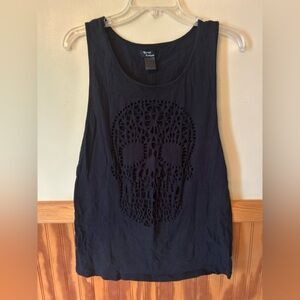Teenage Runaway Skull Cut Out Sleeveless Shirt